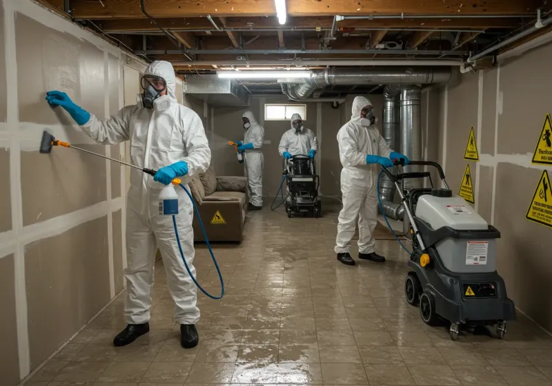 Basement Moisture Removal and Structural Drying process in Forest Hills, PA